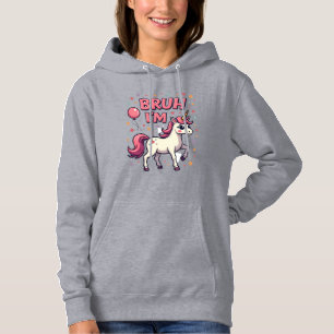 Vintage Bruh I'm 8 Unicorn Birthday Party Cute Ret Hoodie
