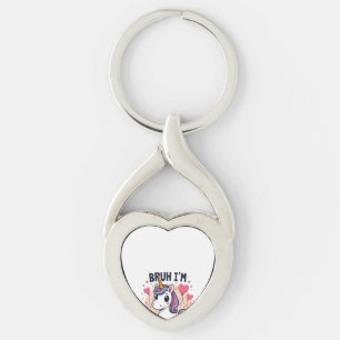 Vintage Bruh I'm 8 Unicorn Birthday Party Cute Ret Key Ring
