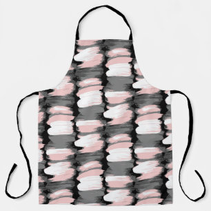 Vintage brush strokes, grey-pink decor. apron