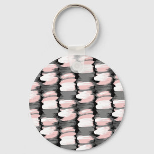 Vintage brush strokes, grey-pink decor. key ring