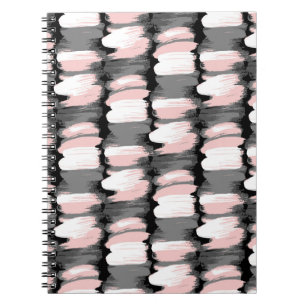 Vintage brush strokes, grey-pink decor. notebook