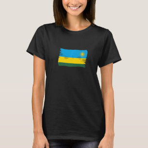 Vintage Brush Style Rwanda Flag T-Shirt
