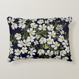 vintage brushless floral pattern with white field decorative cushion
