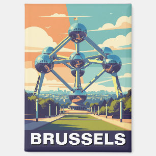 Vintage Brussels Belgium Atomium Travel Magnet