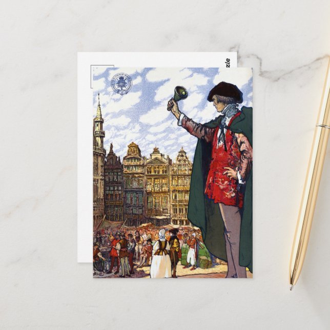 Vintage Brussels Belgium Commercial Fair Travel Postcard (Front/Back In Situ)