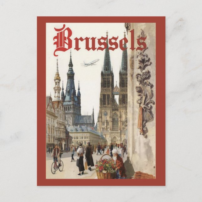 Vintage Brussels Belgium Travel Postcard (Front)