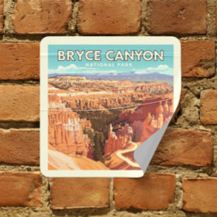 Vintage Bryce Canyon National Park Square Sticker