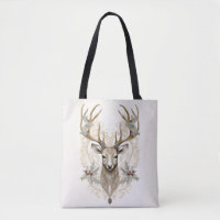 Vintage Buck with Holly and Berries Christmas