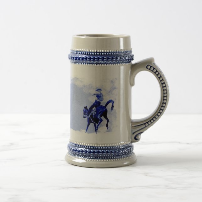Vintage Bucking Bronco Ceramic Stein (Right)