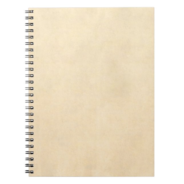 Vintage Buckskin Tan Leather Parchment Template Spiral Notebook (Front)