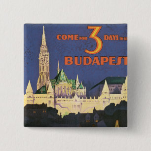 Vintage Budapest 15 Cm Square Badge