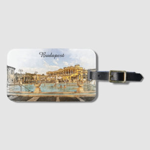 Vintage Budapest Hungary Panorama View Luggage Tag