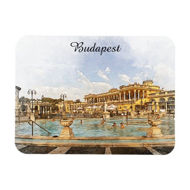 Vintage Budapest Hungary Panorama View Magnet (Horizontal)
