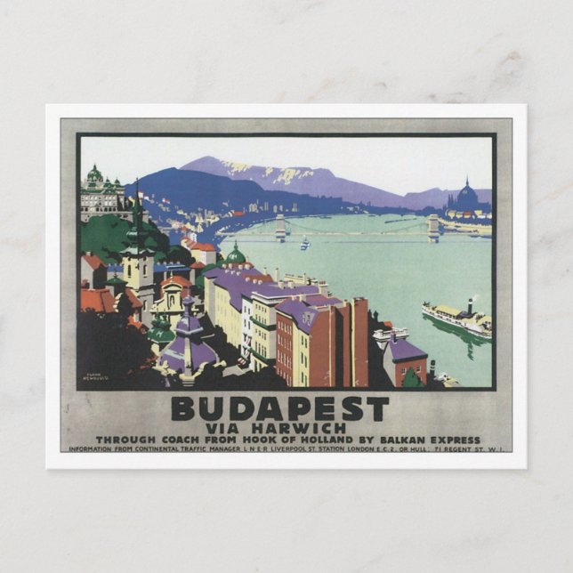 Vintage Budapest Hungary Postcard (Front)