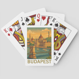 Vintage Budapest Hungary Travel Art Print Playing Cards