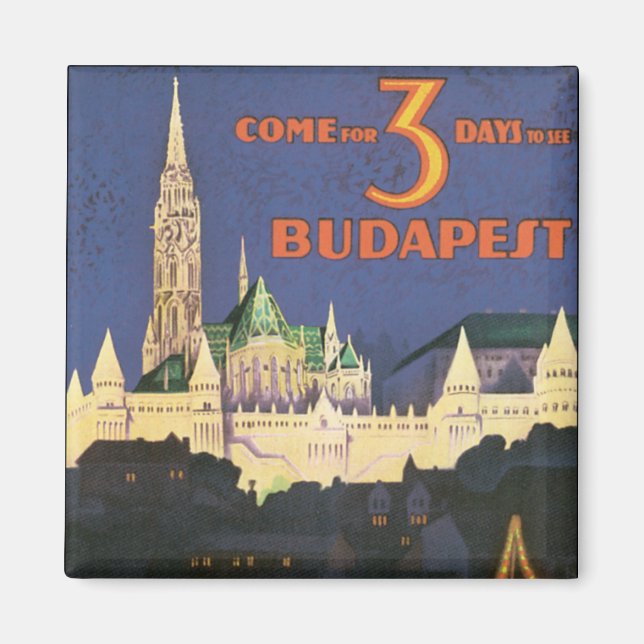 Vintage Budapest Magnet (Front)