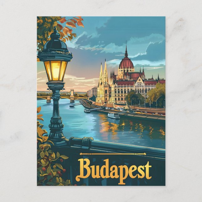 Vintage Budapest Postcard (Front)