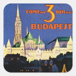 Vintage Budapest Square Sticker