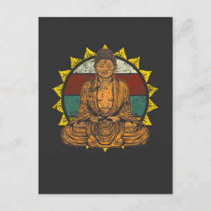 Vintage Buddha Meditation Spiritual Yoga Postcard