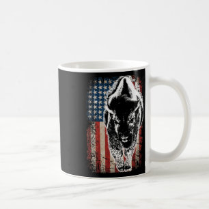 Vintage Buffalo American Flag Bison Patriotic Gift Coffee Mug