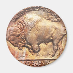 Vintage Buffalo Nickel Coin Collector Gift Magnet