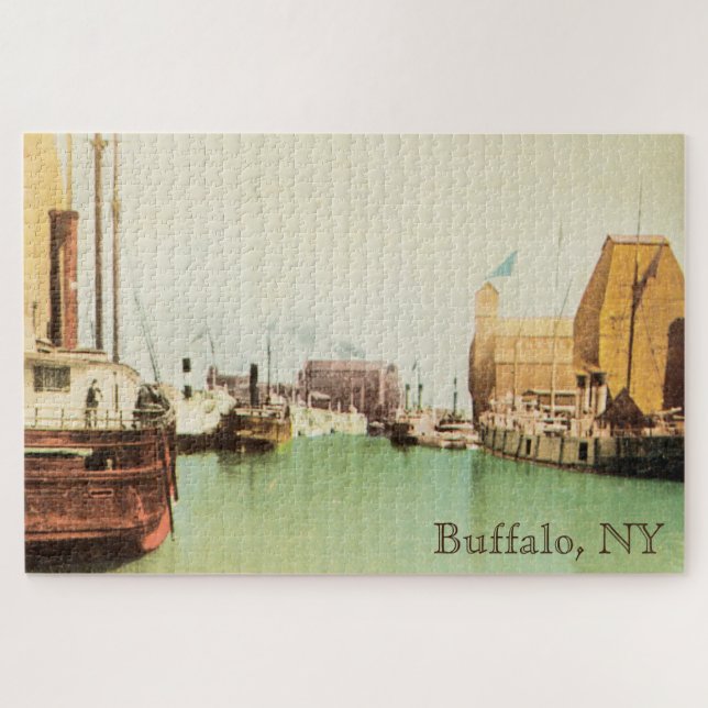 Vintage Buffalo NY Harbour Large Puzzle (Horizontal)
