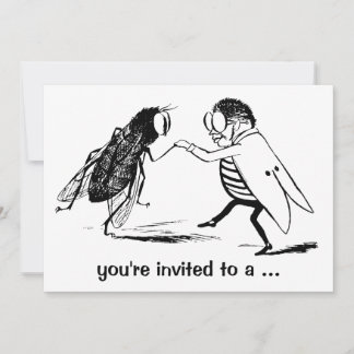 Vintage Bugs Fly Insects Dancing Birthday Party Invitation
