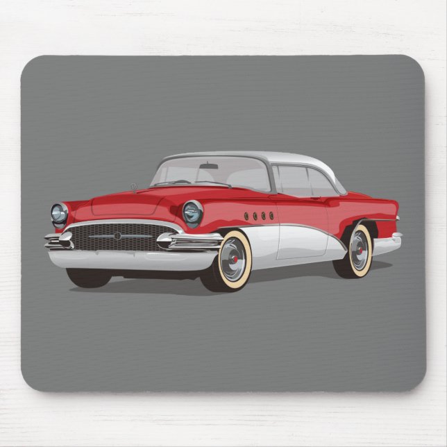 Vintage Buick on Grey Mouse Pad (Front)