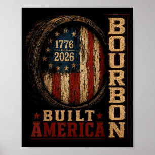 Vintage Built Aamerica Patriotic 250 Years Artwork Poster