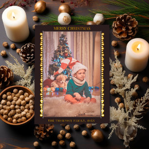Vintage Bulbs Christmas Photo Opaque Veil Effect Holiday Postcard