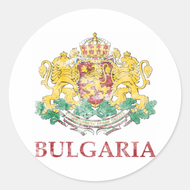 Vintage Bulgaria Classic Round Sticker (Front)