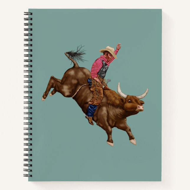 Vintage bull riding cowboy notebook (Front)