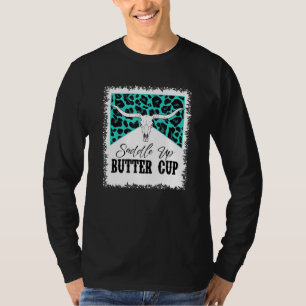 Vintage Bull Skull Leopard Bleached Saddle Up Butt T-Shirt