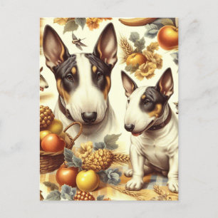 Vintage Bull Terrier Painting Postcard