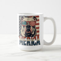 Vintage Bulldog Merica 4th of july patriotic