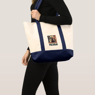 Vintage Bulldog Merica 4th of july patriotic Tote Bag