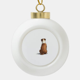 Vintage Bulldog Rear View Illustration Dog Lover G Ceramic Ball Christmas Ornament