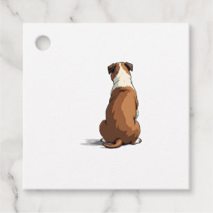 Vintage Bulldog Rear View Illustration Dog Lover G Favour Tags