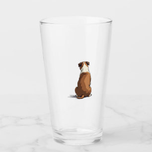 Vintage Bulldog Rear View Illustration Dog Lover G Glass