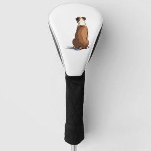 Vintage Bulldog Rear View Illustration Dog Lover G Golf Head Cover