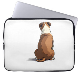 Vintage Bulldog Rear View Illustration Dog Lover G Laptop Sleeve
