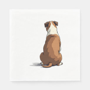 Vintage Bulldog Rear View Illustration Dog Lover G Napkin
