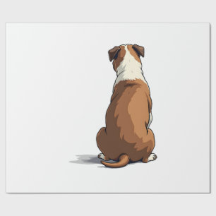 Vintage Bulldog Rear View Illustration Dog Lover G Wrapping Paper