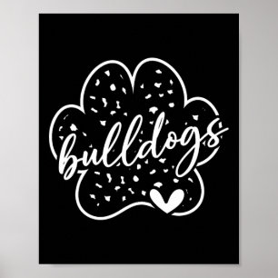 Vintage Bulldogs Team Pride School Spirit Back To  Poster