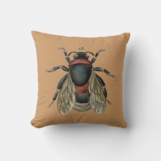 Vintage Bumblebee Pillow (Front)
