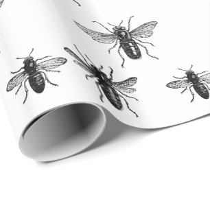 Vintage Bumblebees Wrapping Paper