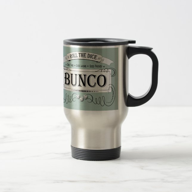 Vintage Bunco Design Travel Mug (Right)