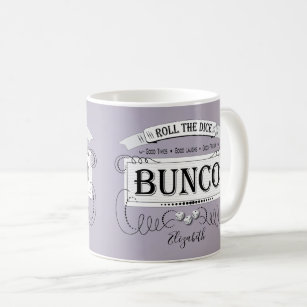 Vintage Bunco Player Monogram Name Coffee Mug