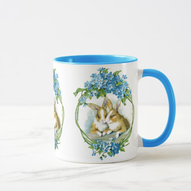 Vintage Bunnies Illustration Mug (Right)