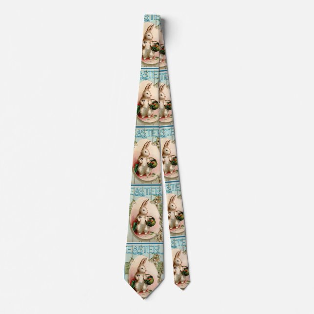 Vintage Bunny And Easter Egg  Tie (Front)